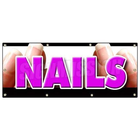 SIGNMISSION NAILS BANNER SIGN nail salon manicure spa signs pedicure B-96 Nails